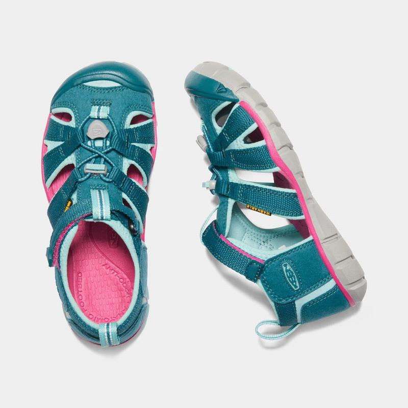 Sandalias Keen Seacamp II Cnx Para Niños Azules/Rosas - Sandalias Keen Mexico (243758-UMD)